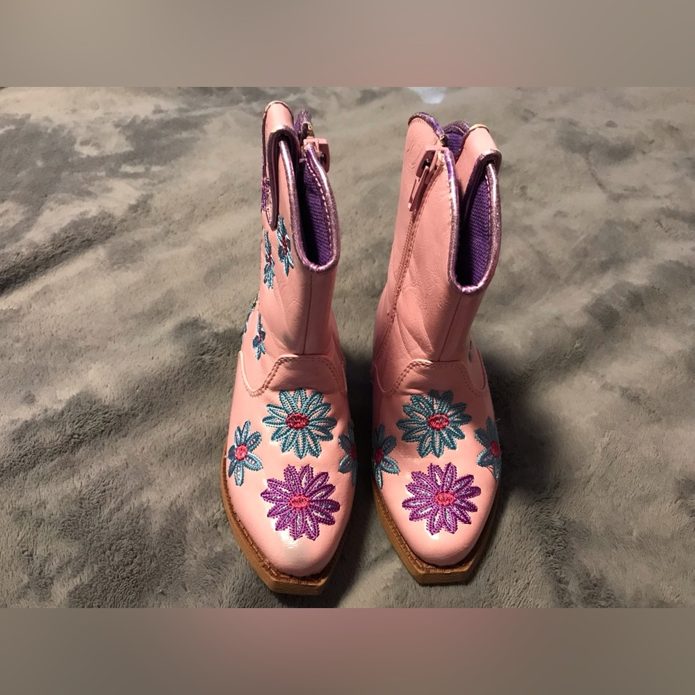 Blazin Roxx Baby/Toddler Boots with Pink and Purple Floral Design